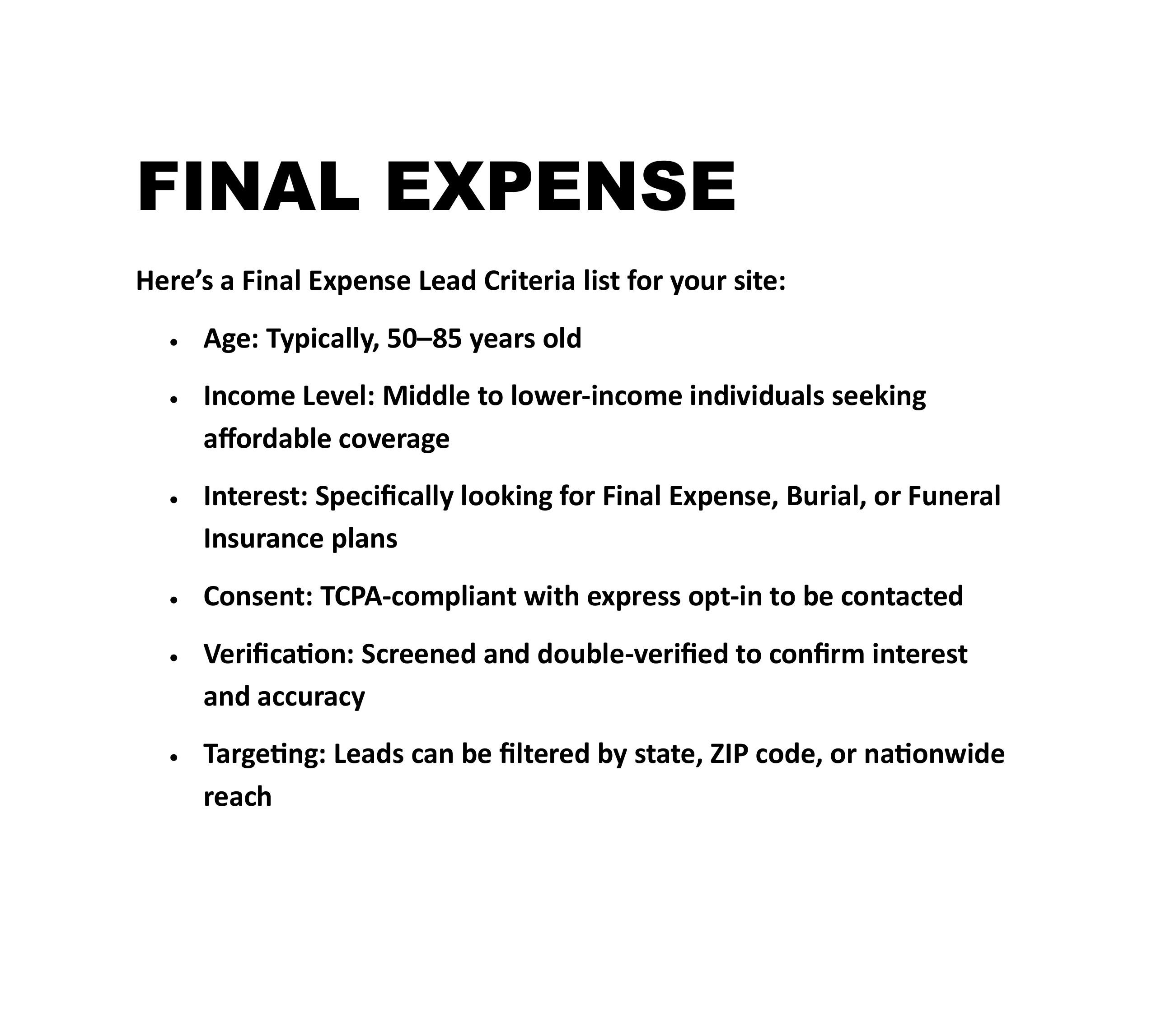 FINAL EXPENSE