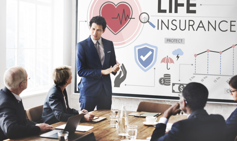 Insurance advisor explaining policy options